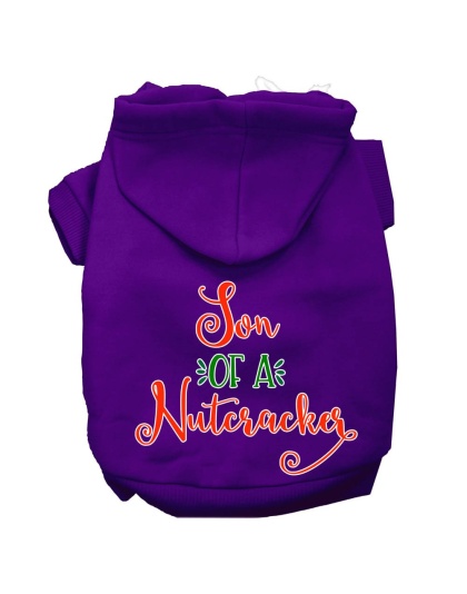 Son of a Nutcracker Screen Print Dog Hoodie Purple L