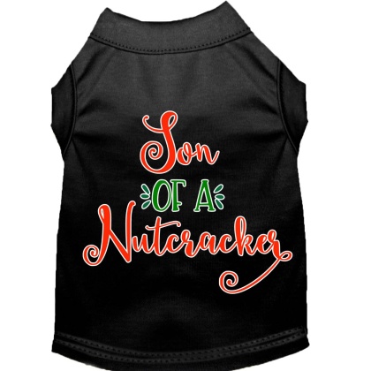 Son of a Nutcracker Screen Print Dog Shirt Black Lg