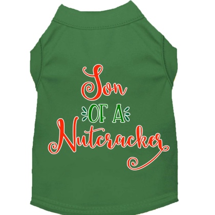 Son of a Nutcracker Screen Print Dog Shirt Green Lg