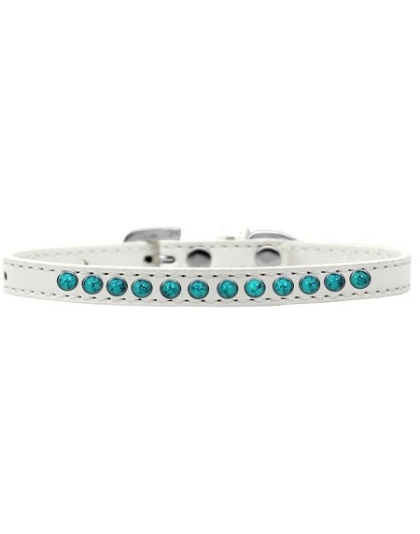 Southwest Turquoise Pearl Size 10 White Puppy Collar