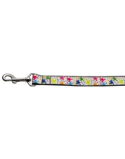 Splatter Paint Nylon Ribbon Collars 1 wide 4ft Leash