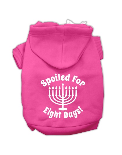Spoiled for 8 Days Screenprint Dog Pet Hoodies Bright Pink Size Lg