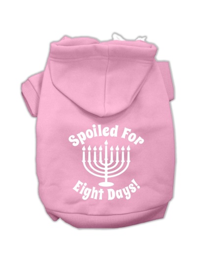 Spoiled for 8 Days Screenprint Dog Pet Hoodies Light Pink Size Lg