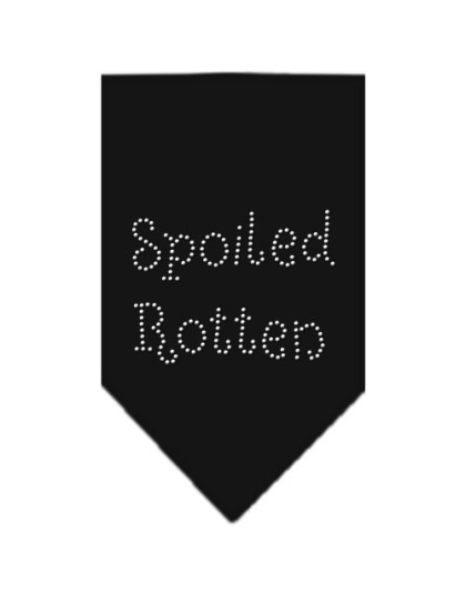 Spoiled Rotten Rhinestone Bandana Black Large