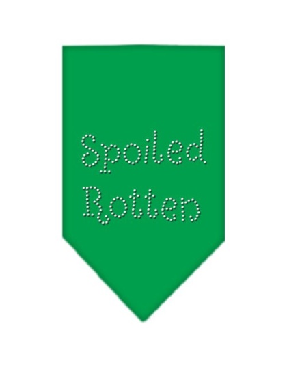 Spoiled Rotten Rhinestone Bandana Emerald Green Large