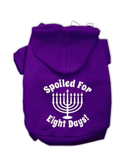 Spoiled for 8 Days Screenprint Dog Pet Hoodies Purple Size Lg