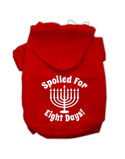Spoiled for 8 Days Screenprint Dog Pet Hoodies Red Size Lg