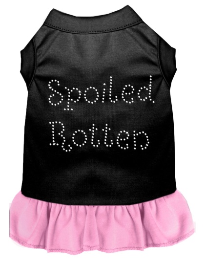 Spoiled Rotten Rhinestone Dress Black with Light Pink Lg