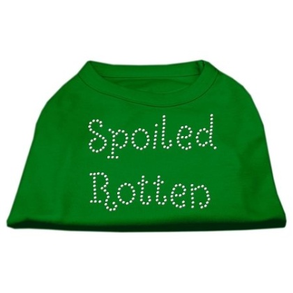 Spoiled Rotten Rhinestone Shirts Emerald Green Lg