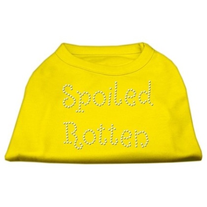 Spoiled Rotten Rhinestone Shirts Yellow Lg