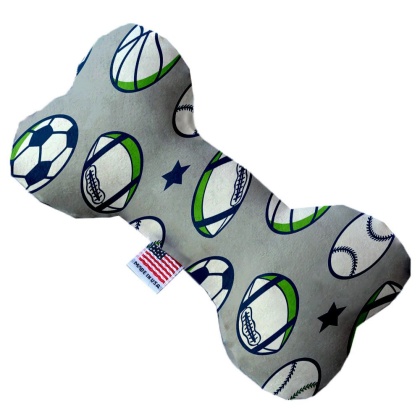 Sports and Stars 10 Inch Canvas Bone Dog Toy