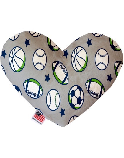 Sports and Stars 6 Inch Canvas Heart Dog Toy