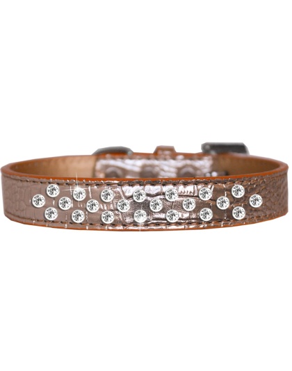 Sprinkles Clear Jewel Croc Dog Collar Copper Size 12