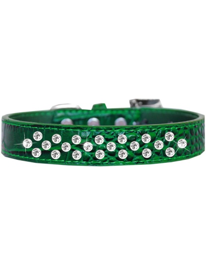 Sprinkles Clear Jewel Croc Dog Collar Emerald Green Size 12