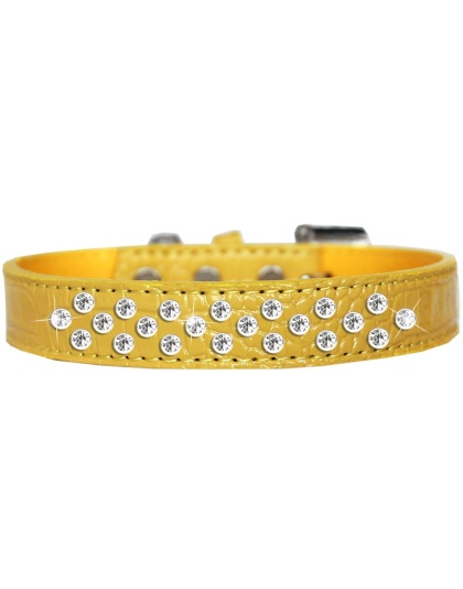 Sprinkles Clear Jewel Croc Dog Collar Yellow Size 12