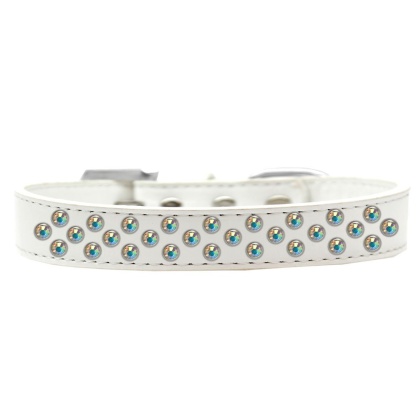 Sprinkles Dog Collar AB Crystals Size 12 White