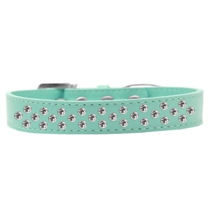 Sprinkles Dog Collar Clear Crystals Size 12 Aqua