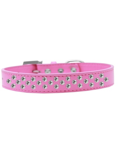 Sprinkles Dog Collar Clear Crystals Size 12 Bright Pink