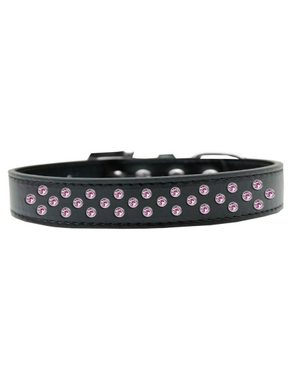 Sprinkles Dog Collar Light Pink Crystals Size 12 Black