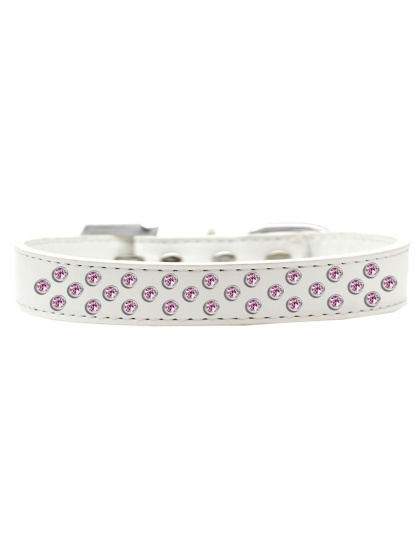 Sprinkles Dog Collar Light Pink Crystals Size 12 White