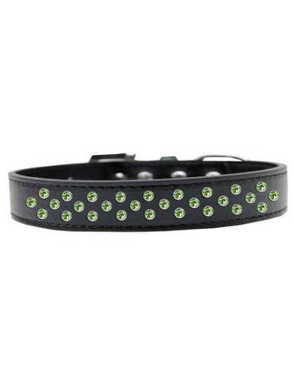Sprinkles Dog Collar Lime Green Crystals Size 12 Black
