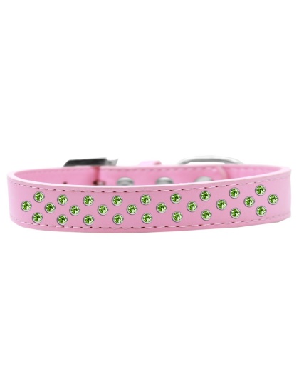 Sprinkles Dog Collar Lime Green Crystals Size 12 Light Pink