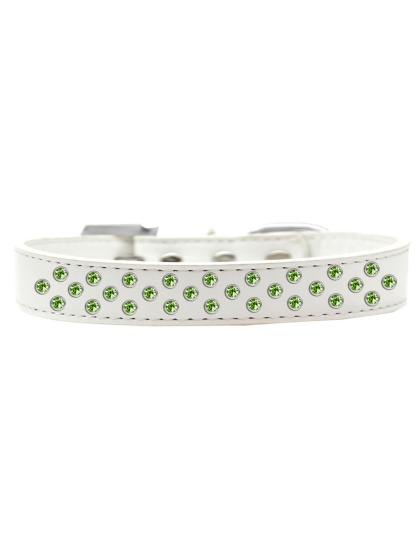Sprinkles Dog Collar Lime Green Crystals Size 12 White