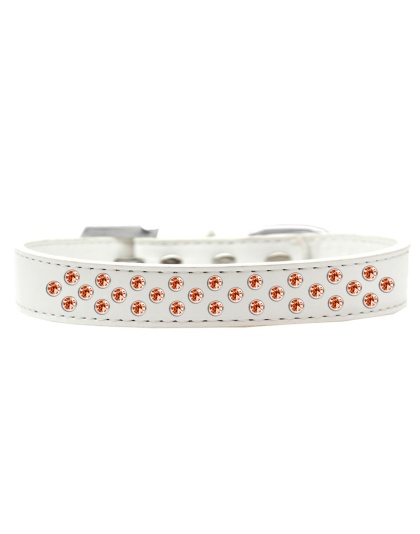 Sprinkles Dog Collar Orange Crystals Size 12 White