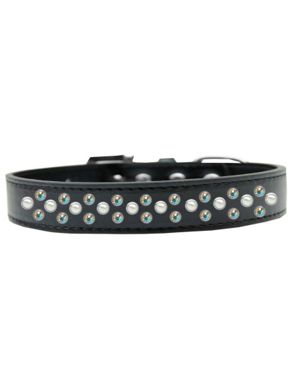 Sprinkles Dog Collar Pearl and AB Crystals Size 12 Black