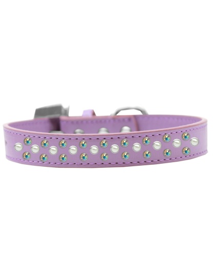 Sprinkles Dog Collar Pearl and AB Crystals Size 12 Lavender