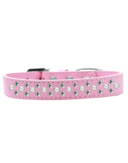Sprinkles Dog Collar Pearl and Clear Crystals Size 12 Light Pink