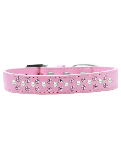 Sprinkles Dog Collar Pearl and Light Pink Crystals Size 12 Light Pink