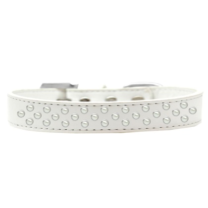 Sprinkles Dog Collar Pearls Size 12 White