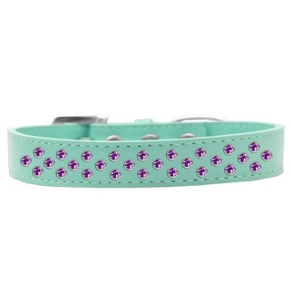 Sprinkles Dog Collar Purple Crystals Size 12 Aqua