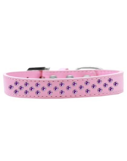 Sprinkles Dog Collar Purple Crystals Size 12 Light Pink