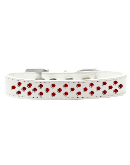 Sprinkles Dog Collar Red Crystals Size 12 White