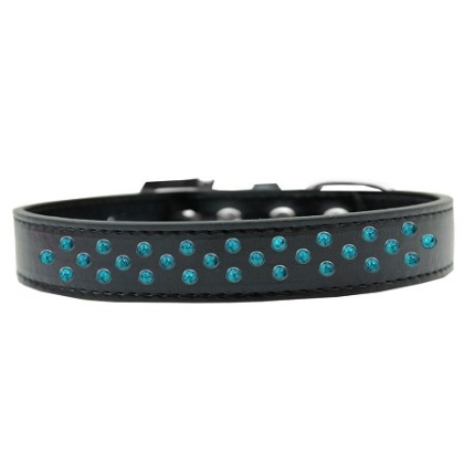 Sprinkles Dog Collar Southwest Turquoise Pearls Size 12 Black