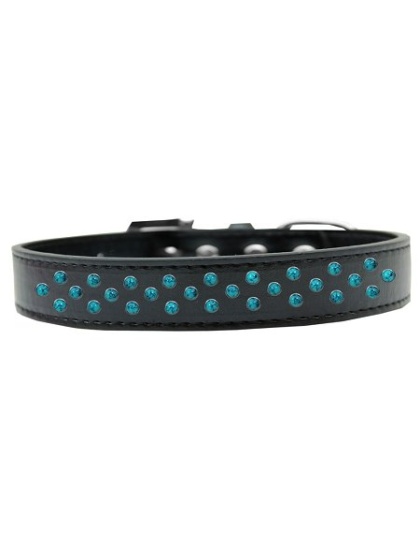Sprinkles Dog Collar Southwest Turquoise Pearls Size 12 Black