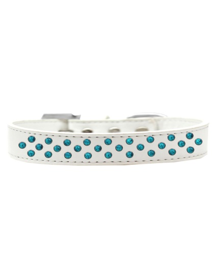 Sprinkles Dog Collar Southwest Turquoise Pearls Size 12 White