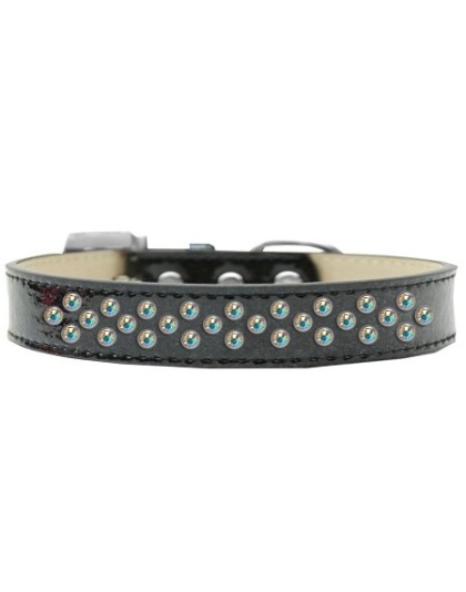 Sprinkles Ice Cream Dog Collar AB Crystals Size 12 Black