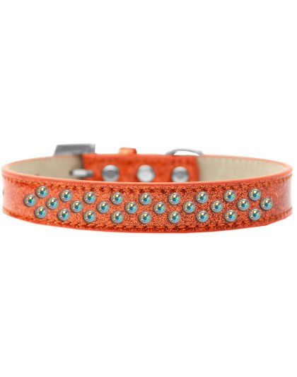 Sprinkles Ice Cream Dog Collar AB Crystals Size 12 Orange