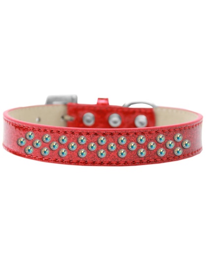 Sprinkles Ice Cream Dog Collar AB Crystals Size 12 Red