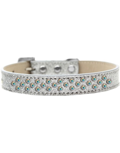 Sprinkles Ice Cream Dog Collar AB Crystals Size 12 Silver
