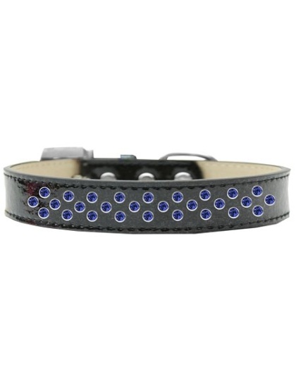 Sprinkles Ice Cream Dog Collar Blue Crystals Size 12 Black