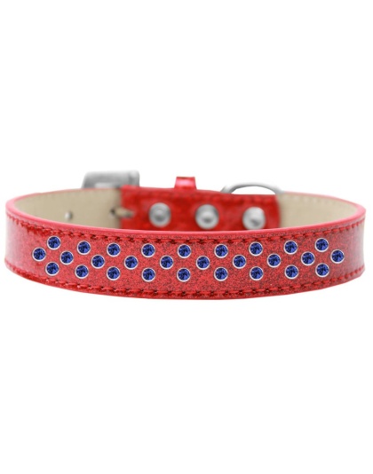 Sprinkles Ice Cream Dog Collar Blue Crystals Size 12 Red