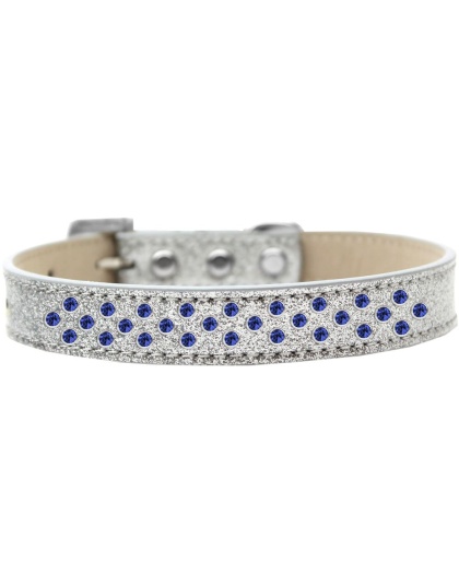 Sprinkles Ice Cream Dog Collar Blue Crystals Size 12 Silver
