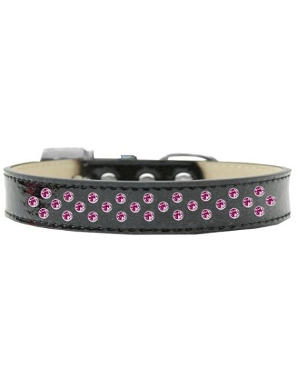 Sprinkles Ice Cream Dog Collar Bright Pink Crystals Size 12 Black