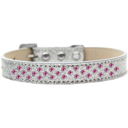 Sprinkles Ice Cream Dog Collar Bright Pink Crystals Size 12 Silver