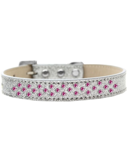 Sprinkles Ice Cream Dog Collar Bright Pink Crystals Size 12 Silver