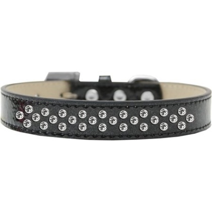 Sprinkles Ice Cream Dog Collar Clear Crystals Size 12 Black